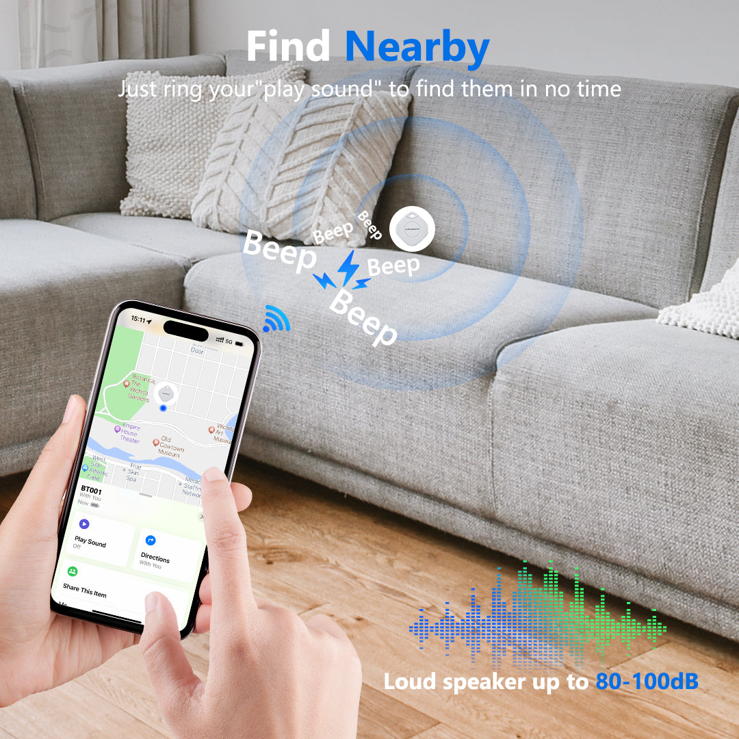 Kindeep Key Finder Wallet Locator for iOS-White Tracker for Apple Find My