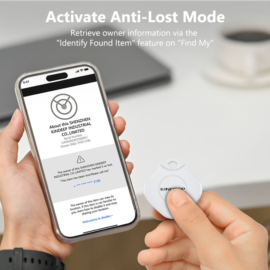 Kindeep Key Finder Wallet Locator for iOS-White Tracker for Apple Find My