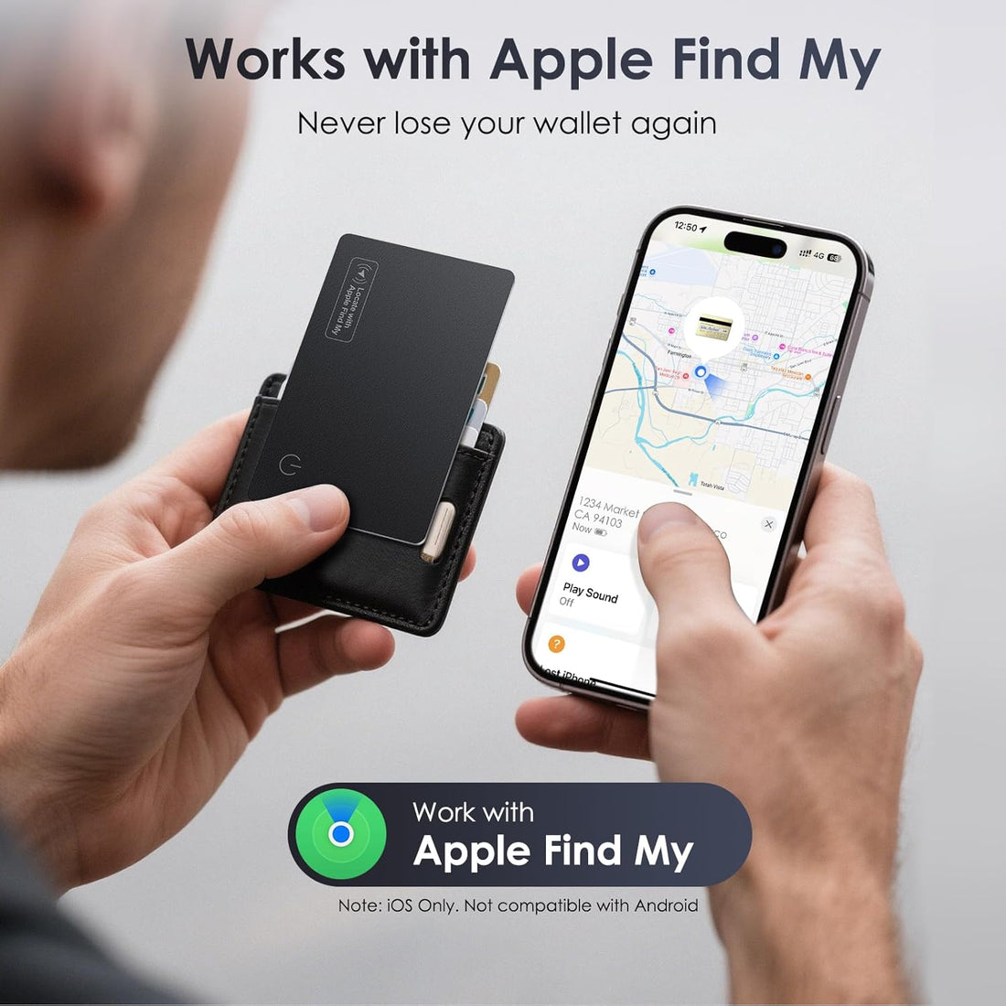Kindeep Find My Wallet Tracker Card - Ultra Slim for iOS