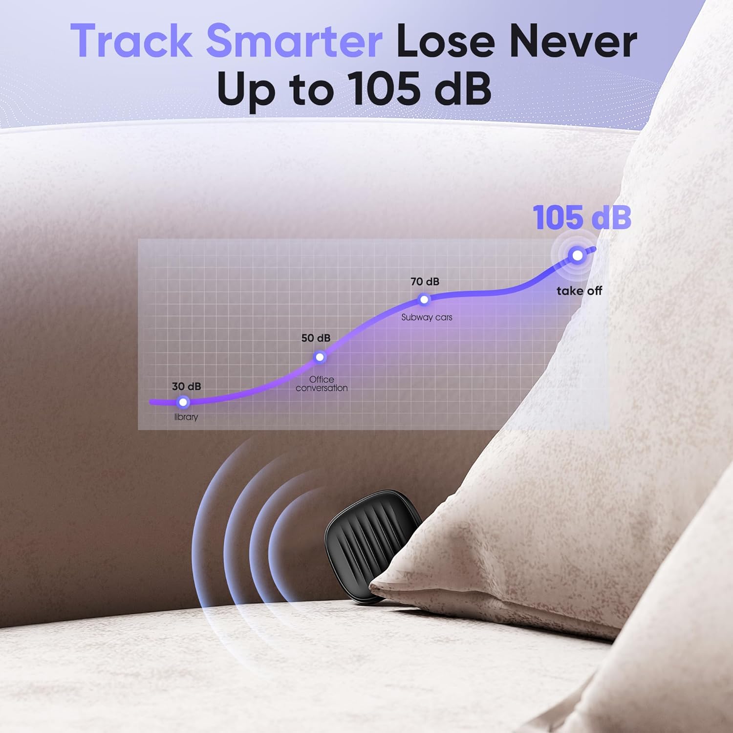 KINDEEP Set of 4 - Bluetooth Trackers - Black HB11 (for Apple systems)