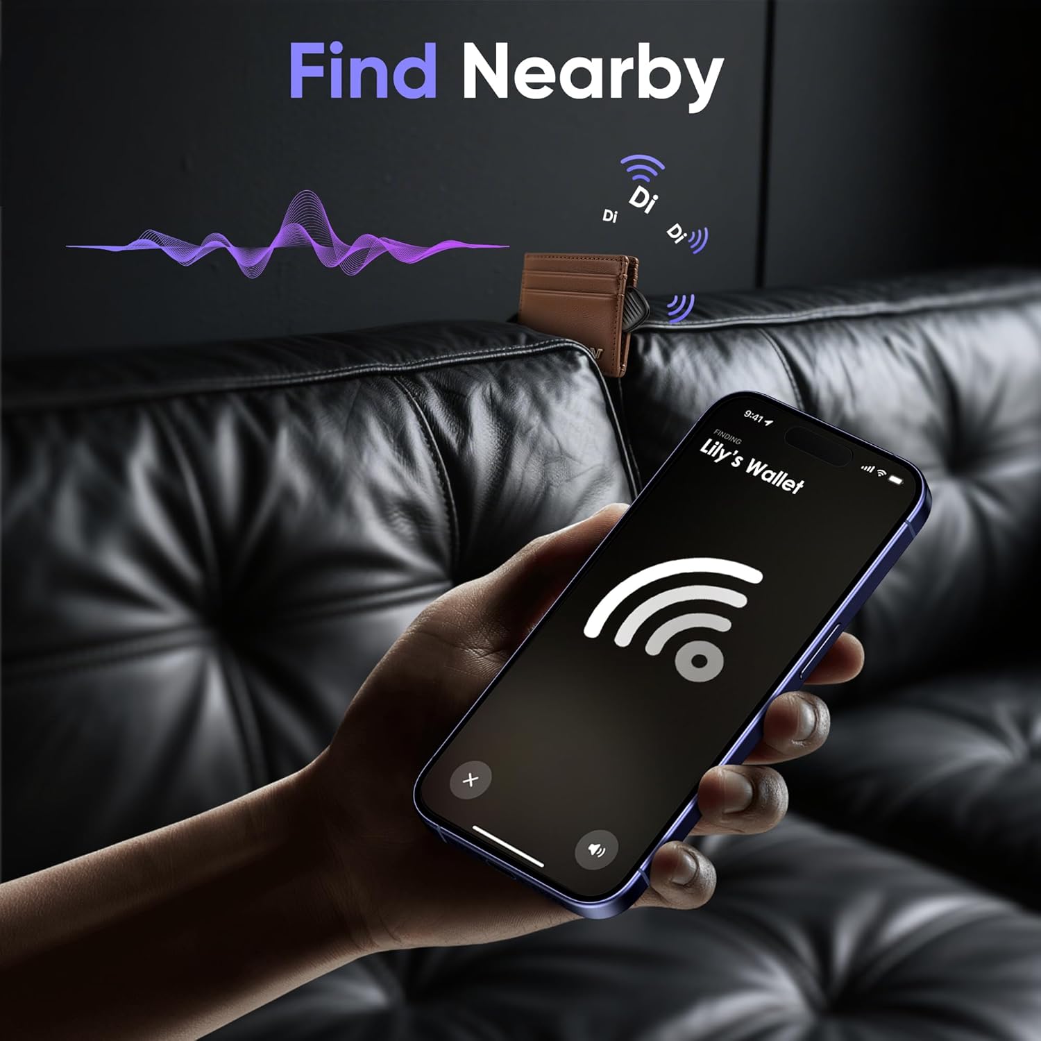 KINDEEP Set of 4 - Bluetooth Trackers - Black HB11 (for Apple systems)