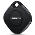 Black KINDEEP Air Tracker Tag, a diamond-shaped Bluetooth item finder with a keyhole for attachment