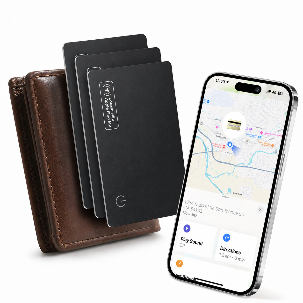 Kindeep Find My Wallet Tracker Card - Ultra Slim for iOS-3pack