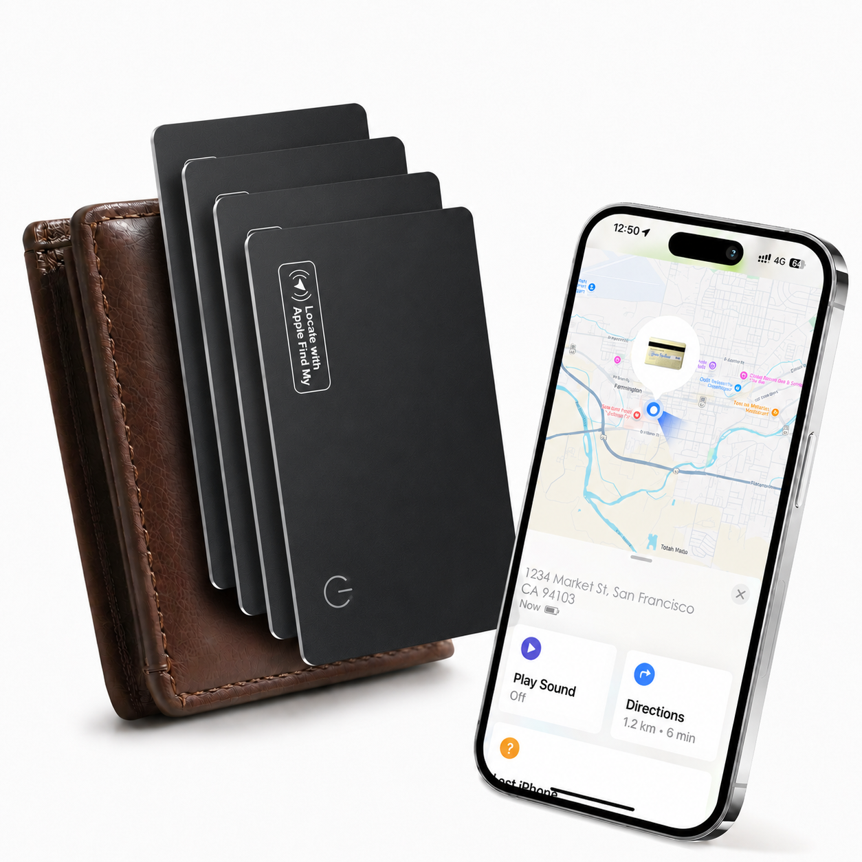 Kindeep Find My Wallet Tracker Card - Ultra Slim for iOS-4pack